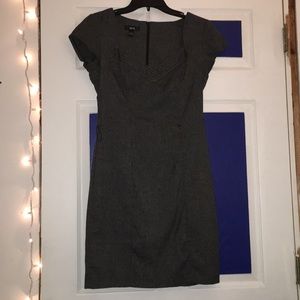 Grey v neck interview dress